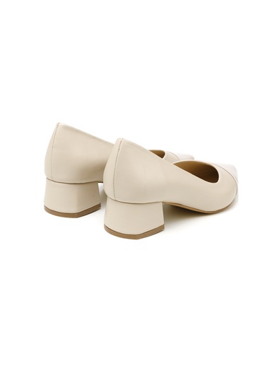 Topuklu/ Stiletto Kadın Rc-4006 Deriden Krem Krem