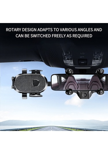 Xindoker 2022 Yeni Model Ar Navigasyon İçin Dokunmatik Kilitleme Özellikli 4.5-7 İnç Telefonları Tutabilen Araç Geribakış Aynası Tutucu Siyah