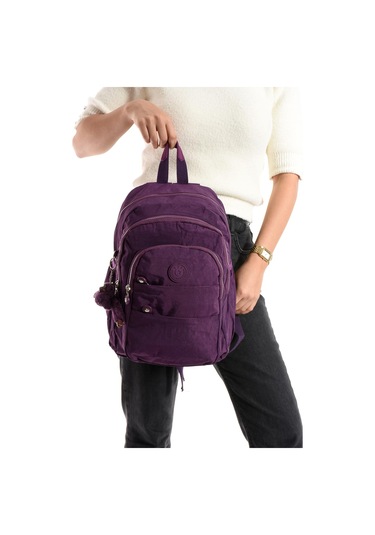 Ultra Hafif Çok Cepli Orta Boy Sırt Çantası Unisex Mor Model: 571-4c Mor