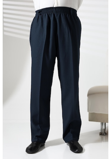 Erkek Beli Lastikli Cepli Hac Ve Umre Kışlık Yün Efektli Şalvar Pantolon - Yeşil İsr Yeşil