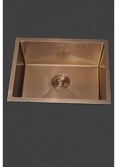 Dysnox Luna Serisi %100 Krom 60 x 45 CM Paslanmaz Mutfak Eviye Sifon Dahil Bronz