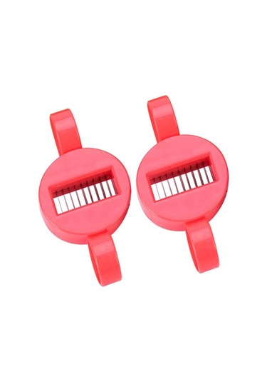 Ximistore9 2'li Paket Yeşil Fasulye Dilimleyici, Fransız Stili Uzun Bezelye Kesici, Paslanmaz Çelik Bıçaklı Mutfak Aleti Kırmızı