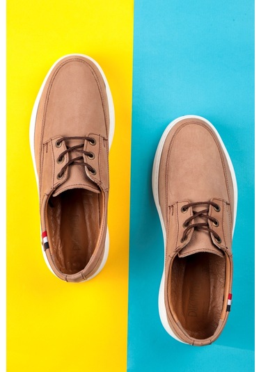 Ducavelli Daily Hakiki Deri Erkek Günlük Ayakkabı, Yazlık Ayakkabı, Hafif Ayakkabı, Bağcıklı Deri Ayakkabı Kahverengi