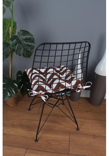 Altınpamuk Altınpamuk Beta Pofidik Kahve Zikzak Sandalye Minderi Bağcıklı 40