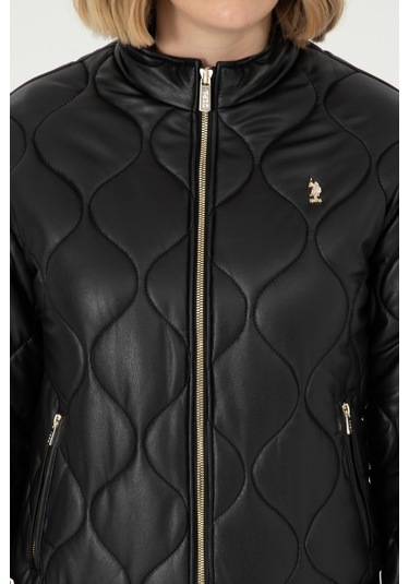 U.s. Polo Assn. Kadın Siyah Deri Mont-kaban 50297262-001 001sıyah