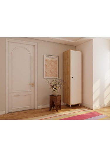 Harput Çok Amaçlı Tek Kapaklı Banyo Dolabı Lefkas Lefkas Meşe