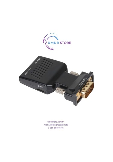 Siyah Vga Erkek To Hdmi Dişi Dönüştürücü