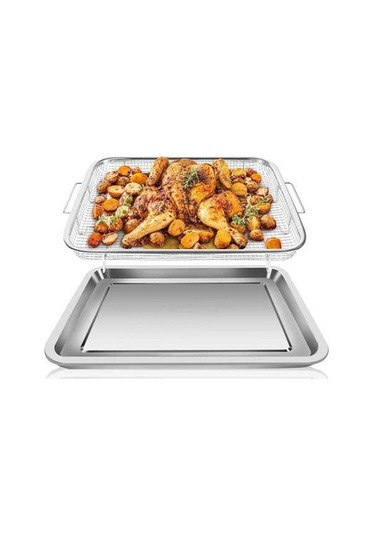 Ulzyvf Paslanmaz Çelik Fritöz Sepeti, Hava Fırını Aksesuarları Uf Gümüş Gümüş