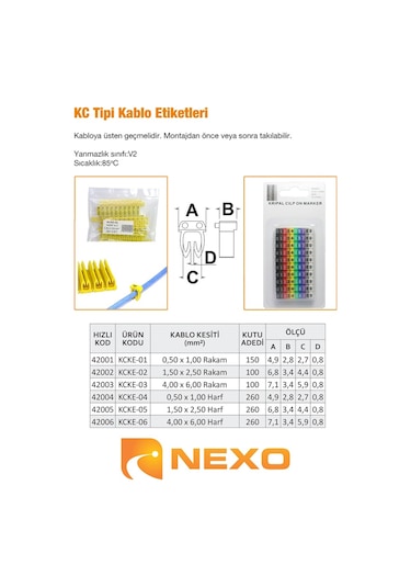 Nexo Kc Tip Kablo Tanımlama Etiketi(Kutu)