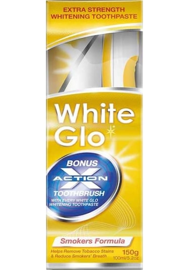 White Glo Sigara Lekelerine Karşı Beyazlatıcı Diş Macunu 150 G + Diş Fırçası