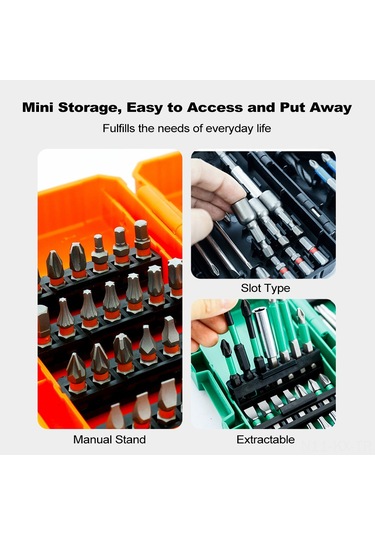 Kangvka 27 Parçalı Profesyonel Elektrikli Tornavida Uç Seti - Çok Amaçlı Ve Dayanıklı Çelik Uçlar İle Taşıma Kutusu