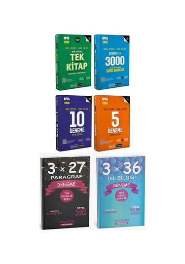Pegem 2026 Kpss Gygk Tek Konu + 3000 Soru + 10+5 Deneme + Paragraf Dil Bilgisi Deneme 6 Lı Set
