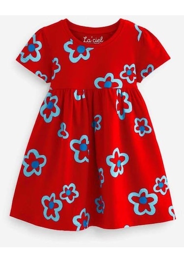 Çiçekli Kız Çocuk Elbise 001