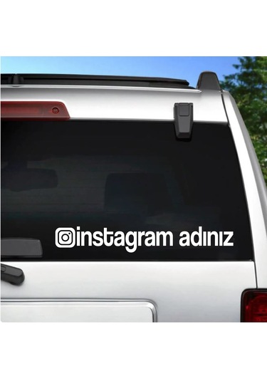 Kişiye Özel İnstagram Adresi Sticker - İnstagram Sosyal Medya Sticker - Araba Oto Motosiklet Karavan Sticker 00062 12 Cm