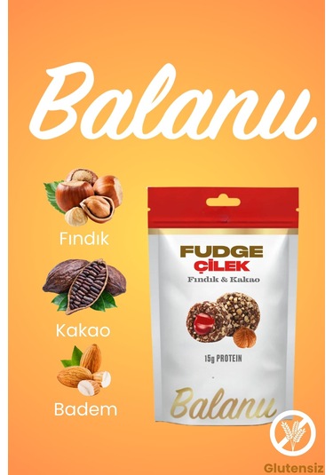 Fudge Fındık Kaplı Çilekli & Bademli Meyve Topları 110gr X3 Adet