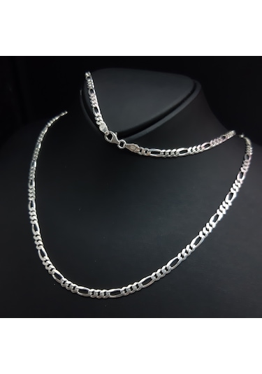 925 Ayar Gümüş Figaro Model Kolye 3.8 Mm Gümüş