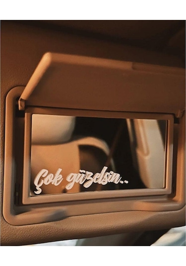 Çok Güzelsin Araba Güneşlik Ayna Yazısı Sticker 8cm X 2cm