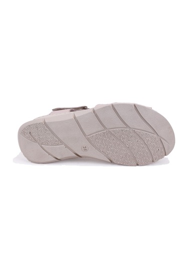 Dagoster Dza07-600110 Bej Günlük Ortopedik Deri Kadın Sandalet Bej