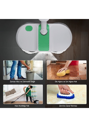 Kablosuz Elektrikli Mop T35 Şarjlı Elektrikli Paspas