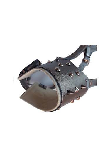 Gladyatör Dikenli Ayarlanabilir Large Deri Köpek Ağızlığı