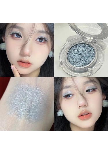 Saf Beyaz Mat Göz Farı Yalan İpekböceği Tozu Yüz Şekillendirme Parlatıcı Tek 7 C01