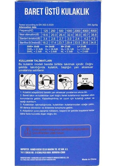 Hegi Safety Em5007e Barete Monte Edilebilir Kulaklık 30db Snr