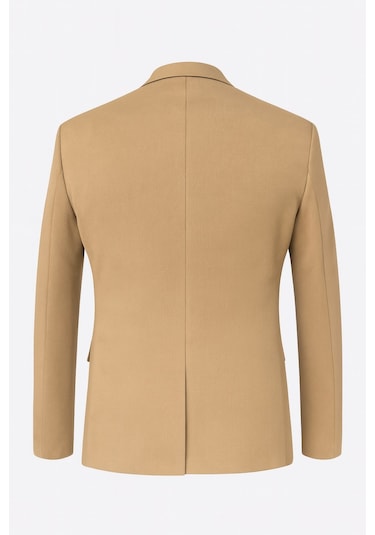 Plus Scorpion Camel Erkek Blazer Ceket Esnek Comfort Kumaş, İtalyan Kesim, Tek Düğmeli Slim Fit Şık Model CAMEL