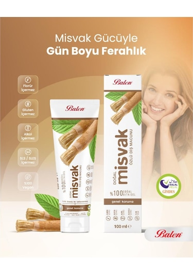 Balen Doğal Misvak Özlü Diş Macunu 100 Ml