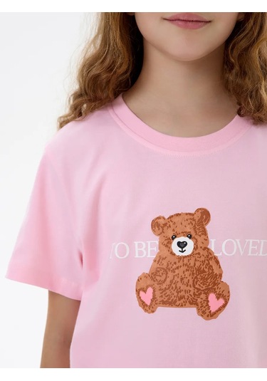 Sleepy Team Kısa Kollu Tişörtlü Ve Şortlu Ev Pijaması 432793519 Tozlu Pembe