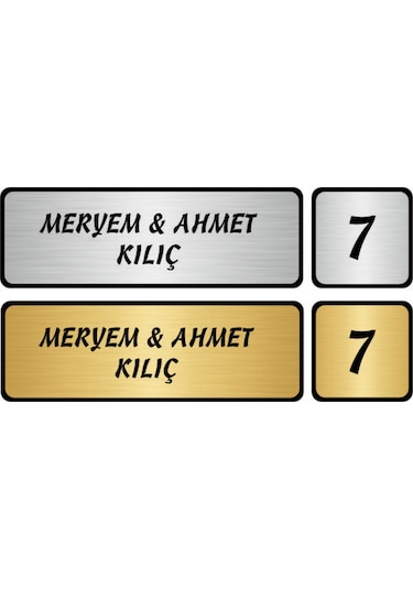 Metal Kapı İsimliği Ve No Oval