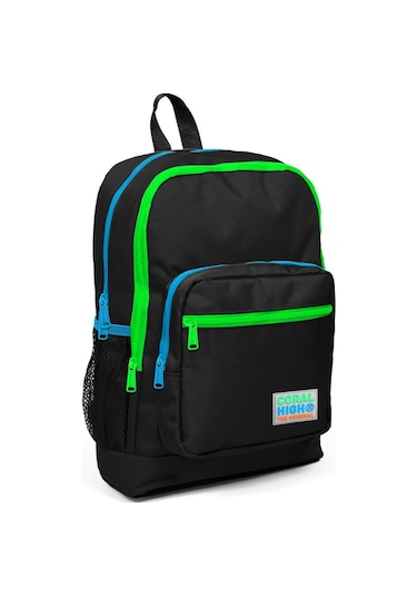 Coral High Kids Siyah Dört Bölmeli Okul Sırt Çantası 23717
