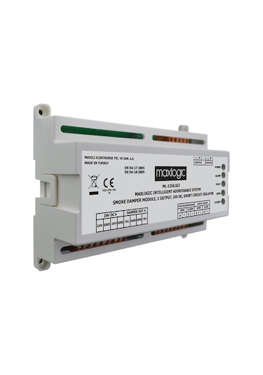 Maxlogic Ml-1356.scı Akıllı Adresli Duman Damper Modülü, 1 Çıkışlı, 24v Dc Kısa Devre İzolatörlü