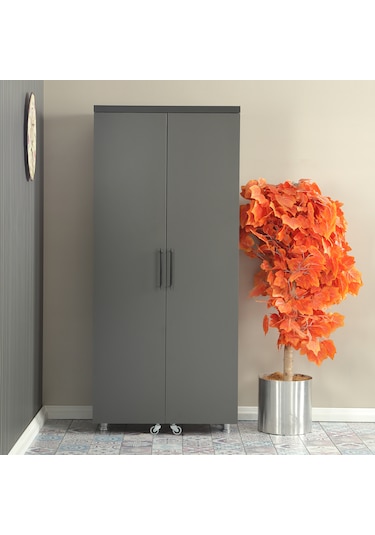 Pasific Home Guzzo Tekerlekli Kiler Çok Amaçlı Erzak Dolabı 80 cm Antrasit