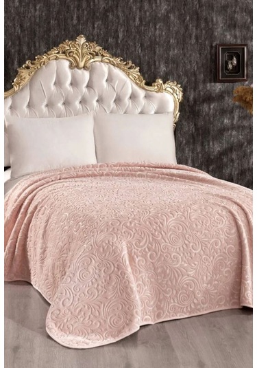 Pembe Çift Kişilik Battaniye, Emboss Battaniye, Çeyizlik Pembe