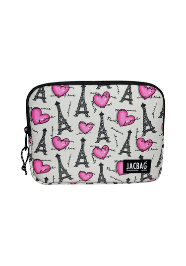 Jacbag Paris Gri/pembe Kadın/kız Çocuk Tablet Çantası/kılıfı Suya Dayanıklı Malzeme Tablet Kılıfı