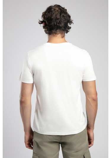 Lee Cooper Nelli Erkek O Yaka T-shirt Ekru-19934 Ekru