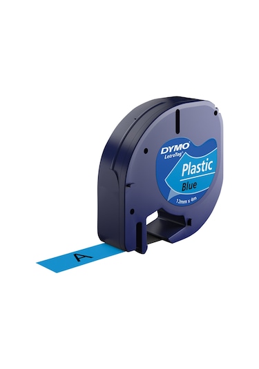 Dymo Letratag S0721650 Mavi Plastik Yedek Şerit Etiket 12MM X 4M