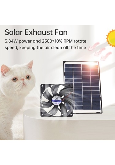 Pazly 6w Güneş Paneli Ve 3.84w Egzoz Fan Seti - Taşınabilir, Yüksek Verimli