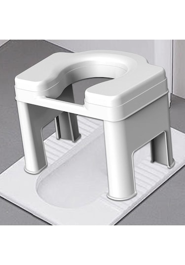 Flybuy Taşınabilir Tuvalet Taburesi Suntek No Kompakt Kaymaz Bosphorusboutique Beyaz 26,5cm Beyaz