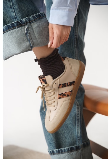 Garantili Agnus Günlük Ortopedik Kadın Sneaker Spor Ayakkabı Leopar