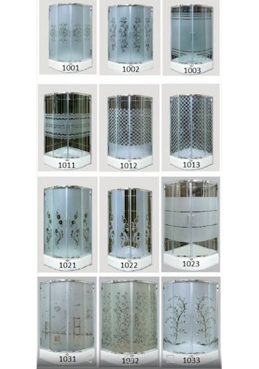 40 Desen Patentli Katlanır Cam Duşakabin İki Duvar Arası Duşakabi Gri