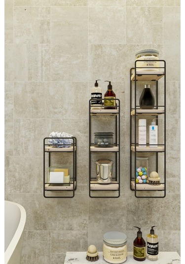 Bino Bino Duvar Rafı 3 Lü Mini Set Doğal Ahşap Yatak Odası Dekoratif S