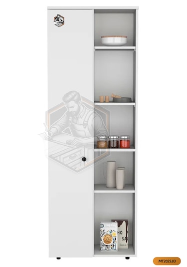 Tamamı Mdf Tek Kapaklı Ve Açık Raflı Çok Amaçlı Mutfak Dolabı/kav