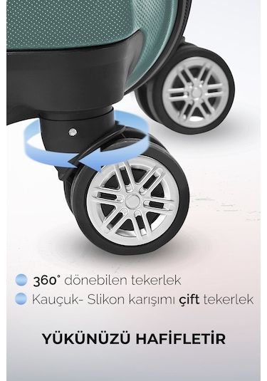 Polo&Sky Elmas Model Haki Renk Kabin Boy Valiz Bavul Haki