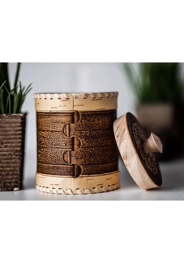 Staratel' Öğütülmüş Ve Çekilmemiş Kahve İçin Kayın Ağacından Yapılmış Kavanoz 162882407 Bej