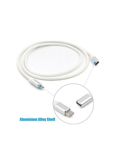 Sandwich Alüminyum Gümüş Usb 3.1 Type-c Genişletici Kablosu - 1m, Veri Transferi Ve Şarj, Bilgisayar/switch/akıllı Telefon Uyu