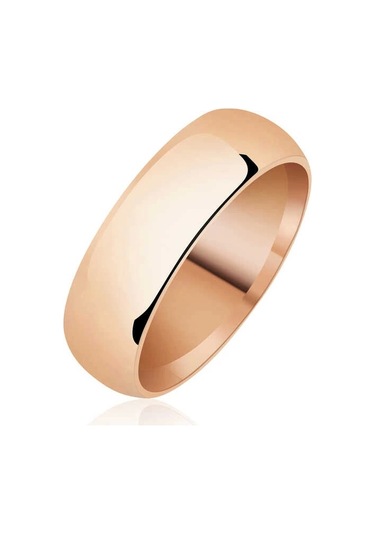 6 Mm Düz Bombeli Rose Gümüş Alyans Çok Renkli