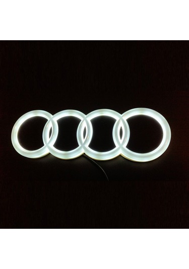 Xindoker Audi Q5 Arka Bagaj Işıklı Logo Led Soğuk Işık 4d Araba Simgesi Beyaz 18.2x5.8cm