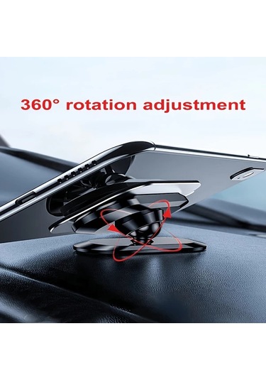 Cordial Siyah Oval Manyetik Araç Telefon Tutucu, Dönebilir Navigasyon Sabitleyici, Güçlü Yapışkan