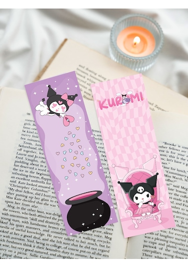 Sanrio Kuromi Anime Karışık Tasarım 10 Adet Kitap Ayraç Seti Pytk